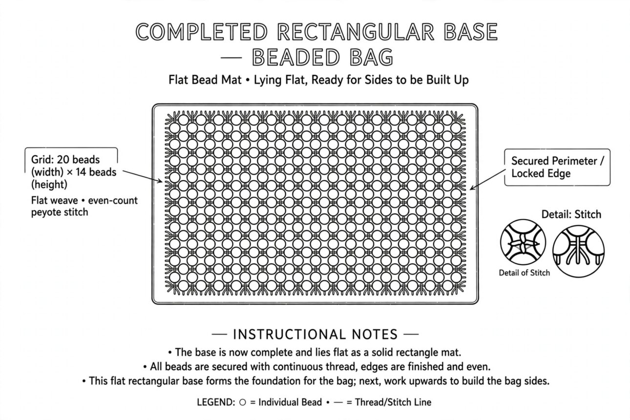completed_rectangular_base_beaded_bag completed rectangular base beaded bag