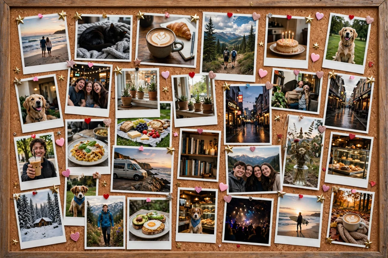 cork_board_photo_wall cork board photo wall