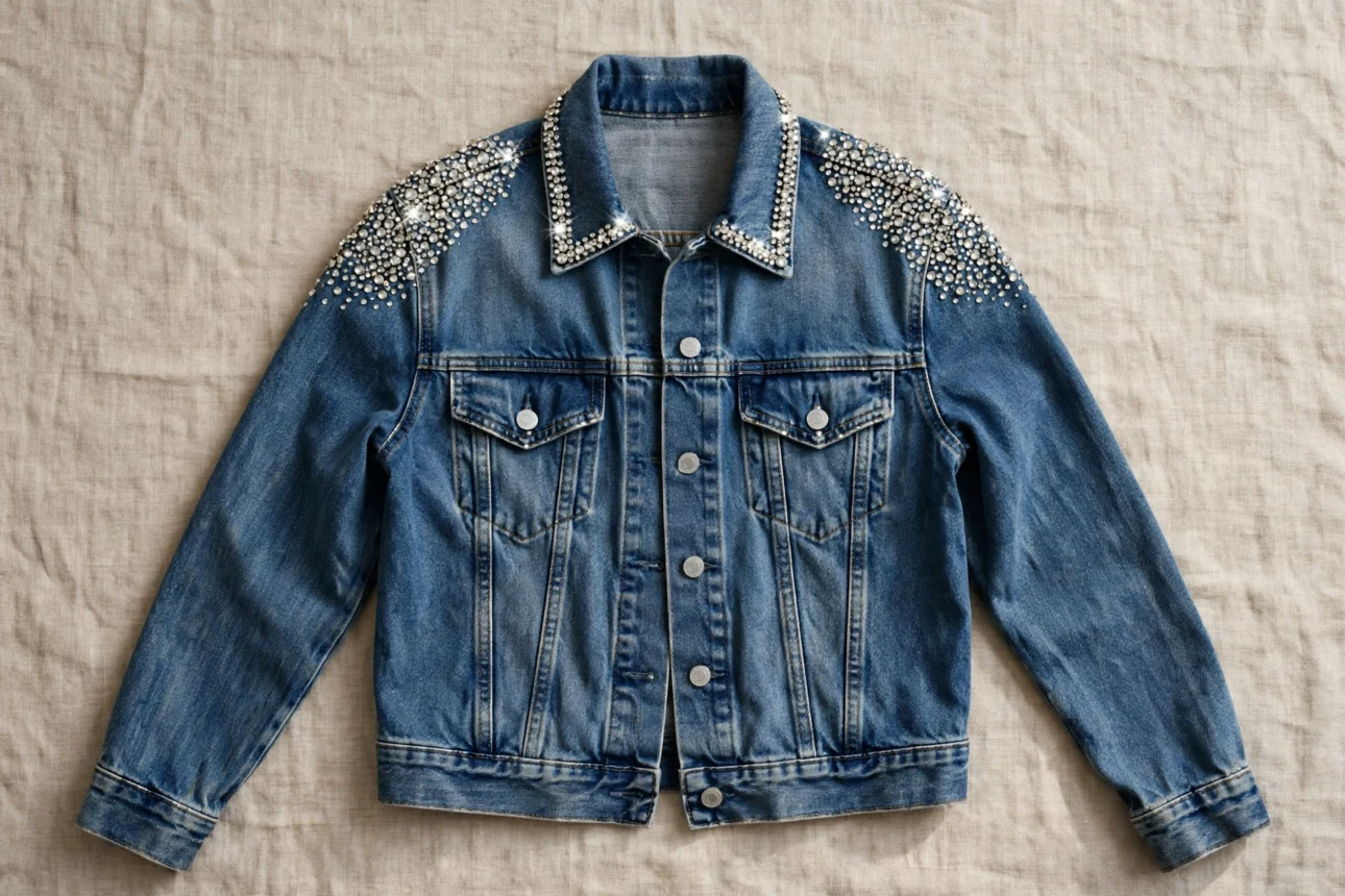 denim_jacket_rhinestone_flatlay denim jacket rhinestone flatlay