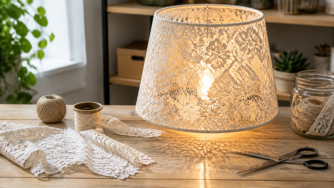 lace lampshade diy how to make