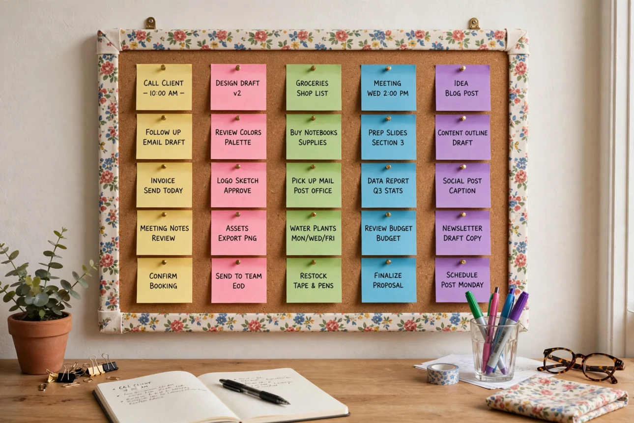 floral_cork_board_workspace floral cork board workspace