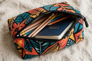 geometric pouch stationery