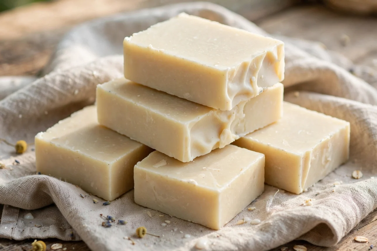 goat milk soap stack