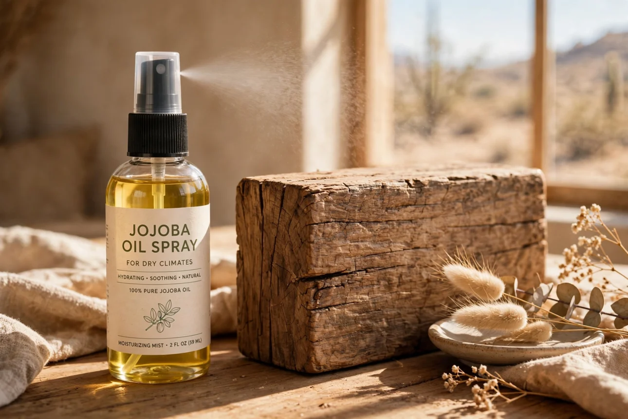 jojoba oil dry climate still life
