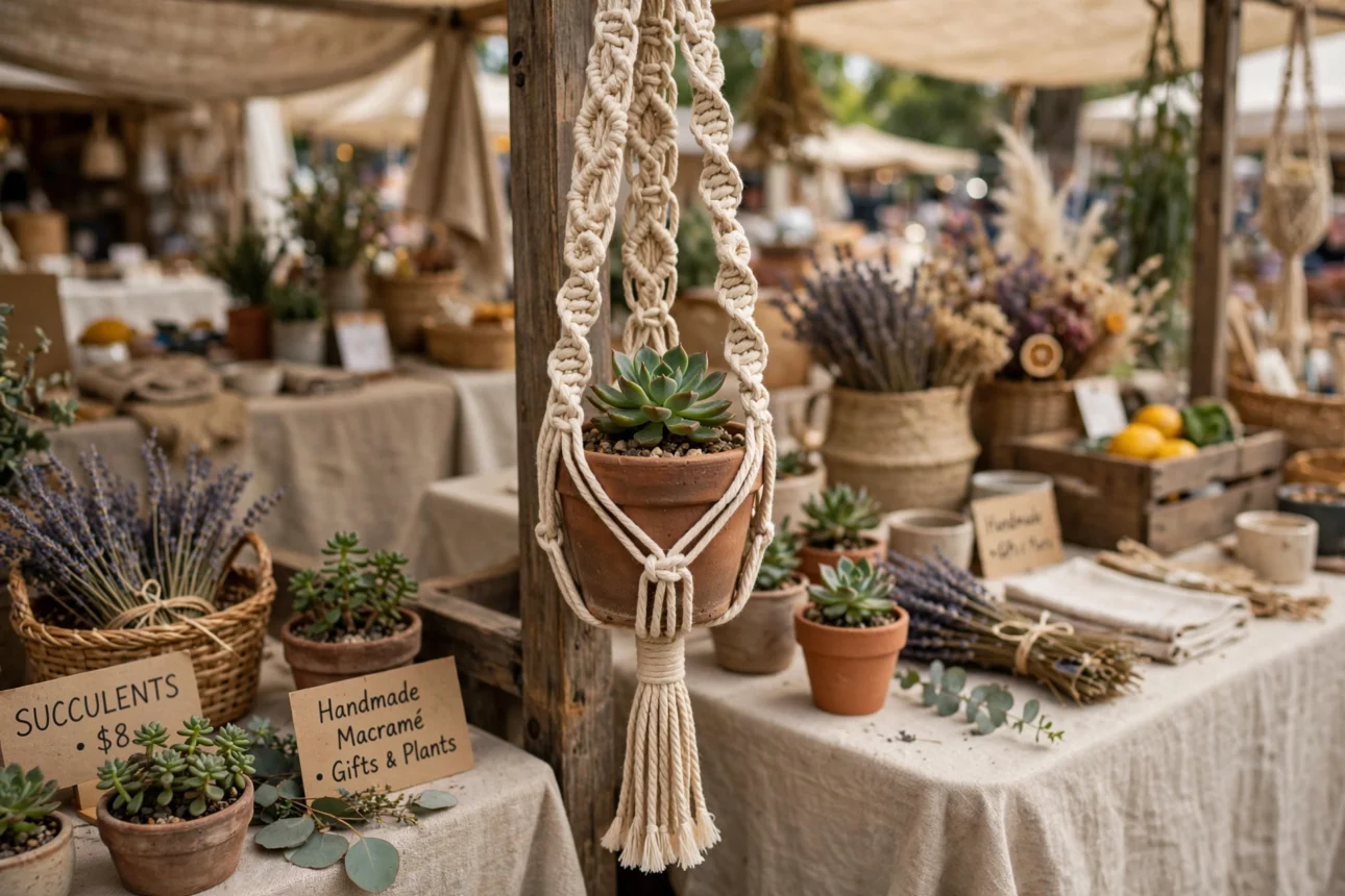 macrame_succulent_market_stall macrame succulent market stall