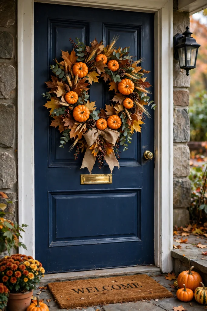 navy_door_fall_wreath navy door fall wreath