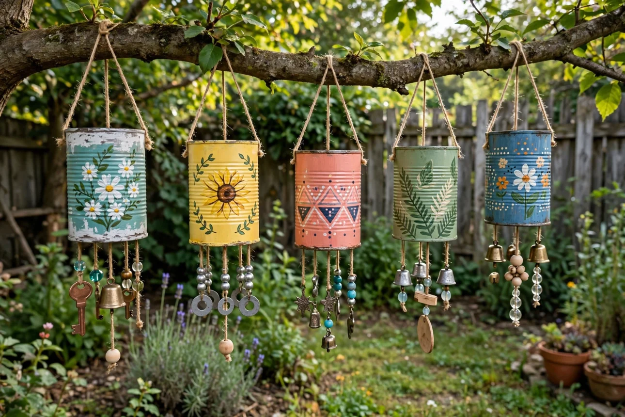 painted_tin_can_wind_chimes painted tin can wind chimes