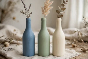 12 Easy Recycled Art Projects painted_wine_bottle_vases