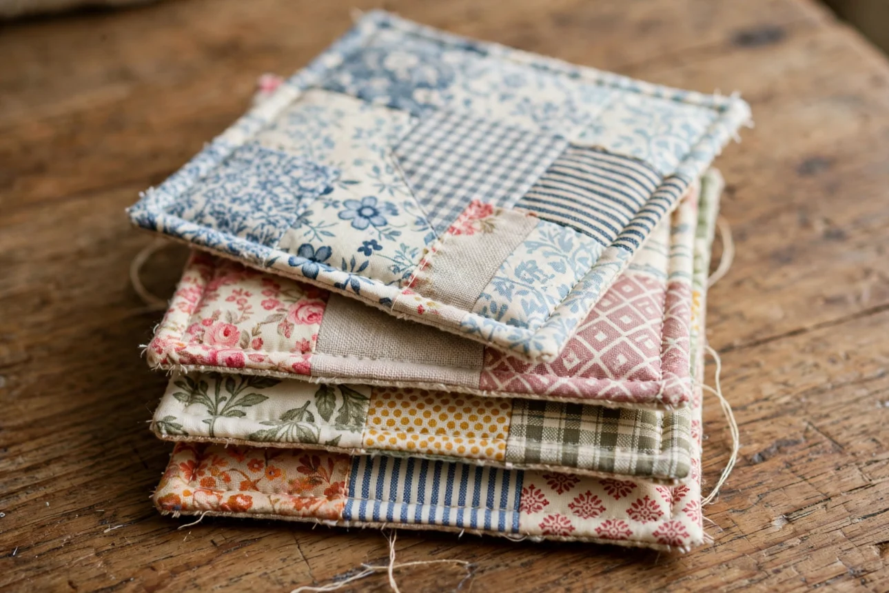 patchwork_coasters_stack patchwork coasters stack