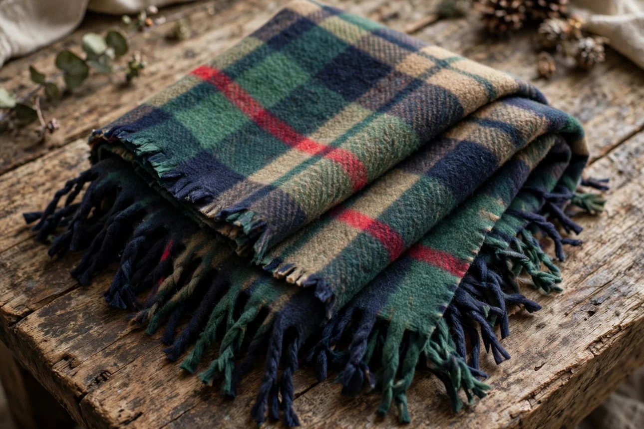 plaid_fleece_scarf plaid fleece scarf