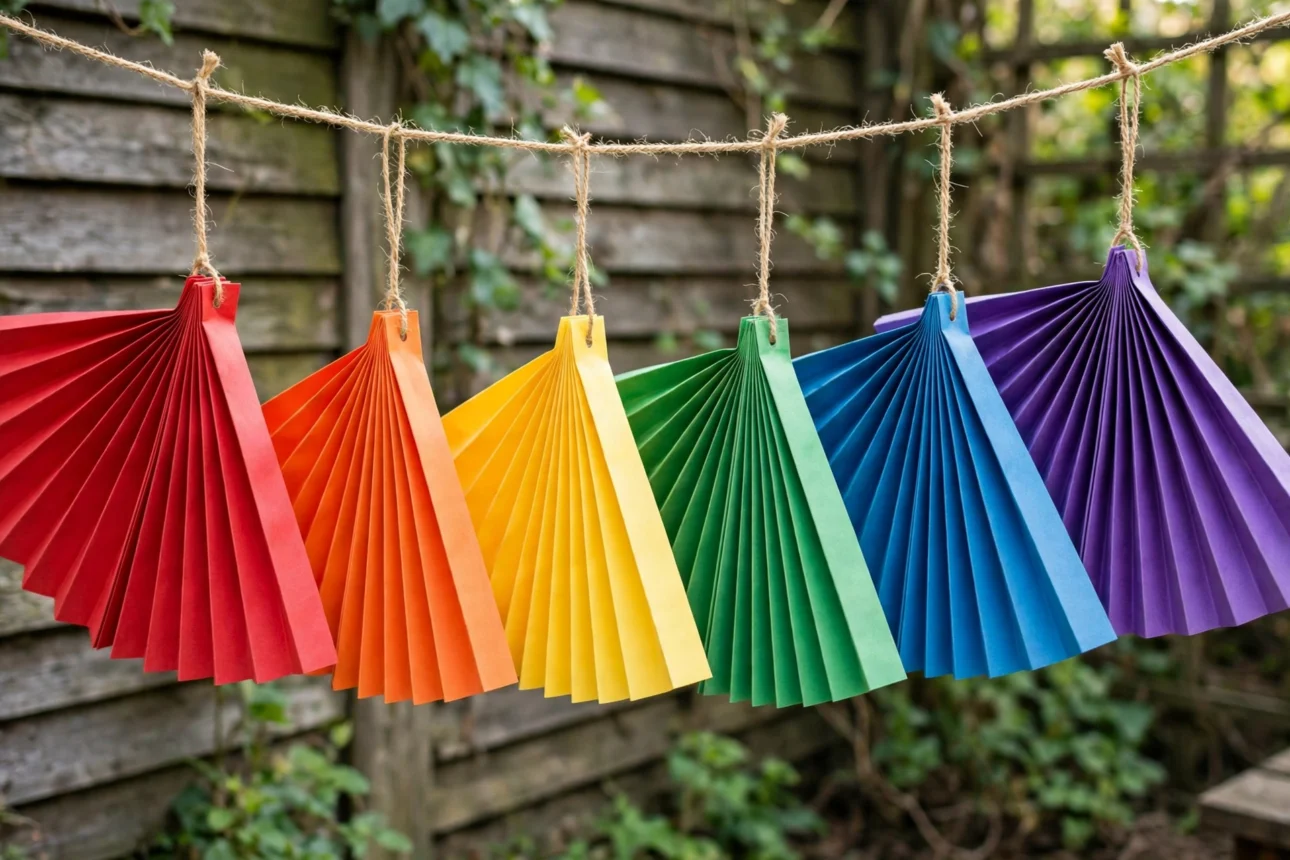 rainbow_paper_fans rainbow paper fans