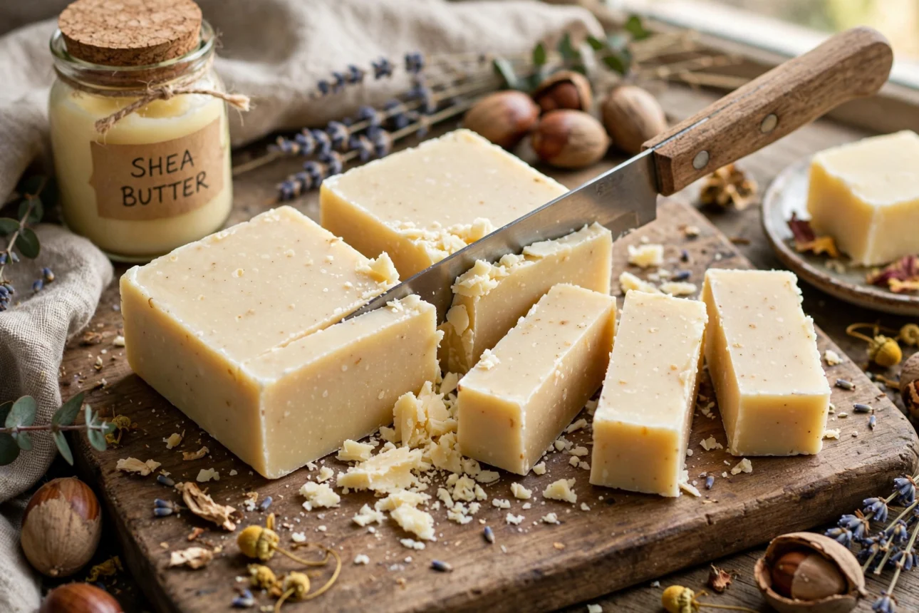 shea butter soap cutting