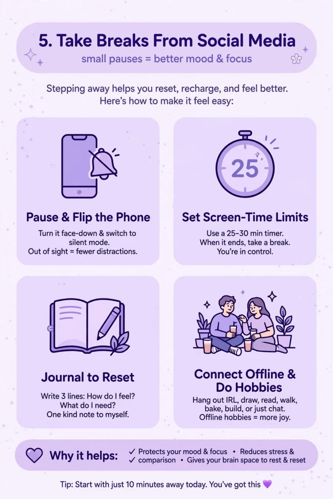 social media breaks infographic