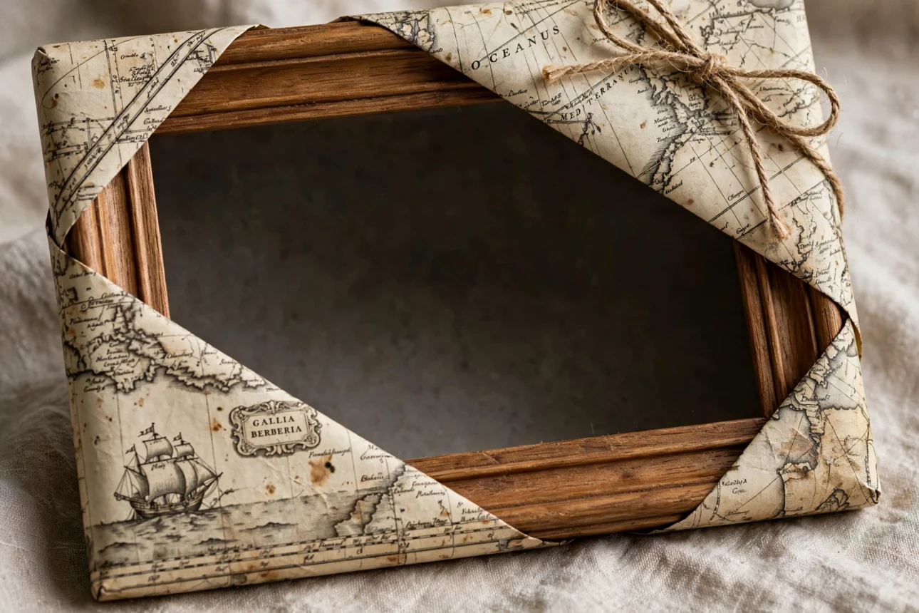 vintage_map_frame_empty vintage map frame empty