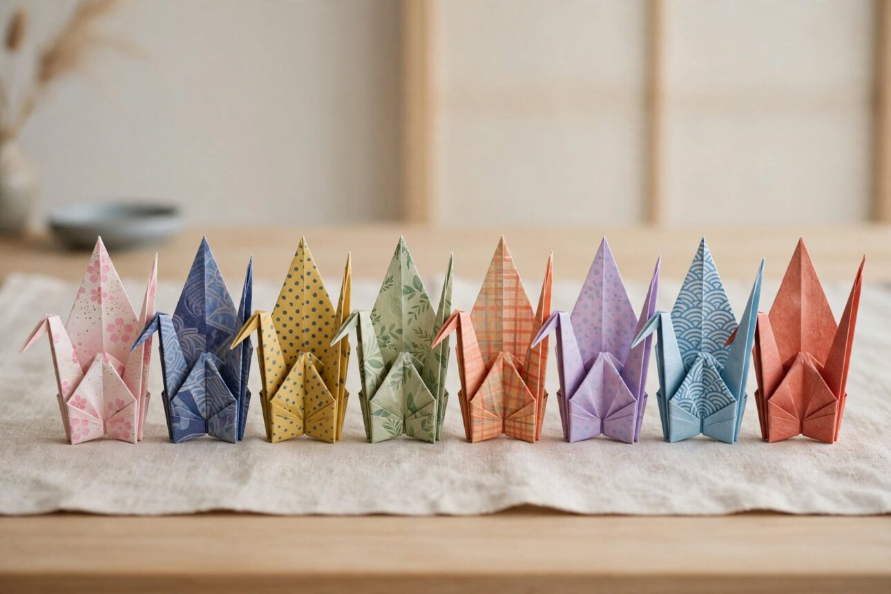 origami_cranes_row origami cranes row