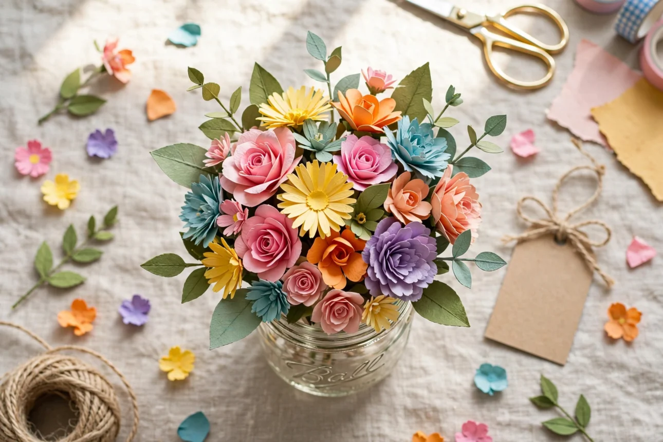 paper_flower_flatlay paper flower flatlay