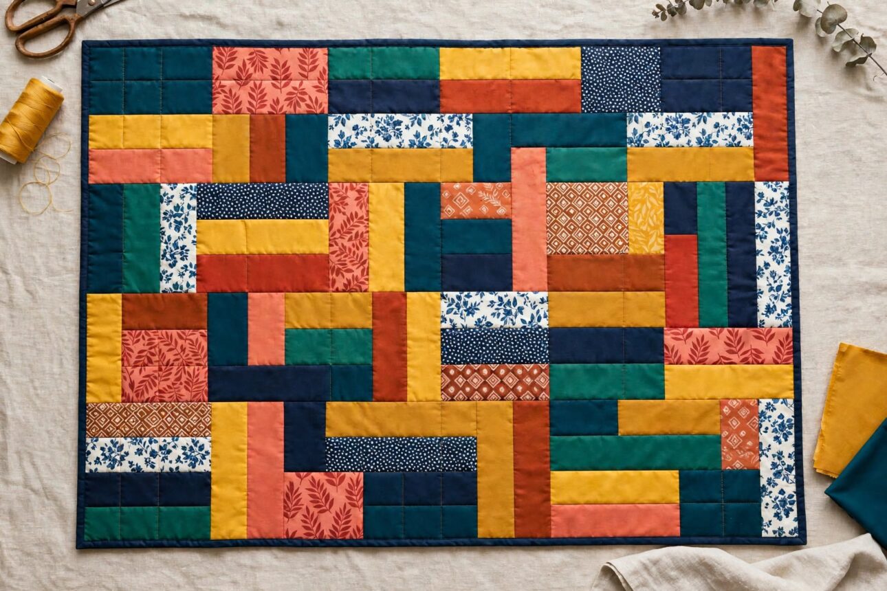rail_fence_quilt_flatlay rail fence quilt flatlay